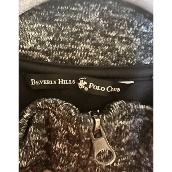 Beverly Hills Polo Club Mens Small Gray 1/4 Zip Long Sleeve Pullover Sweater - Picture 4 of 7